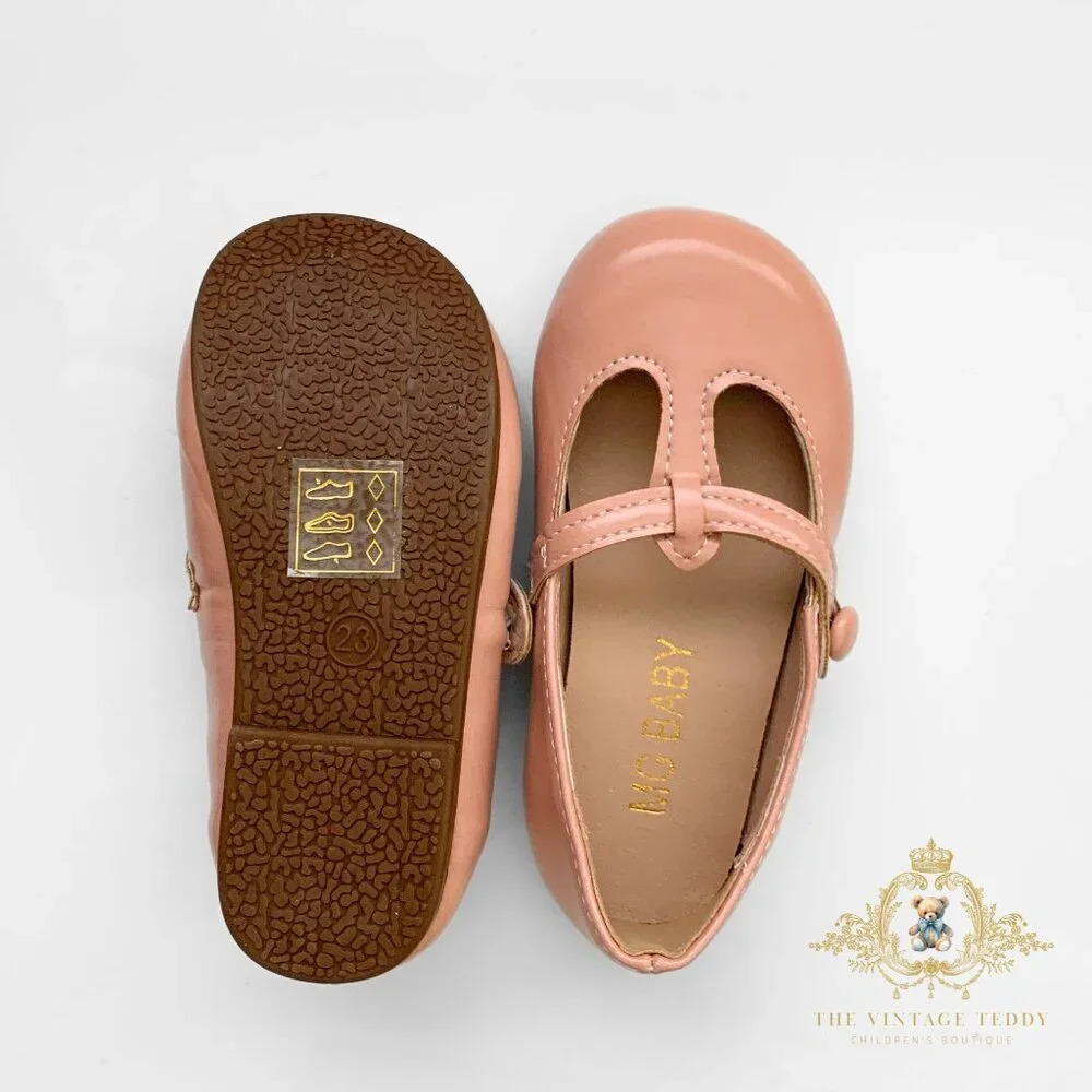 NWT Pretty Girls Mary Jane Flats Vintage Style Children's Shoes Blush Pink 2.5 - Picture 6 of 8